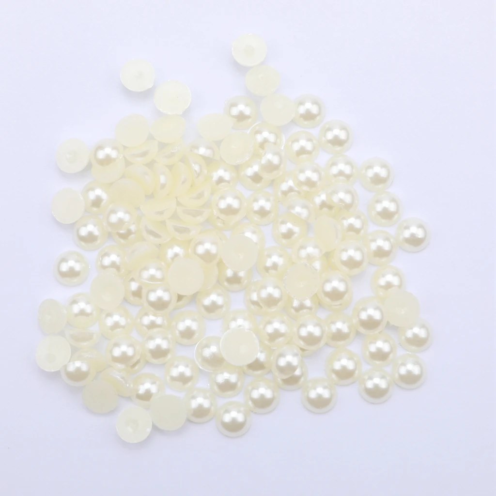 Pack of 100 Half-round Flatback Pearl for DIY Nail Art Phone Case Craft 8mm