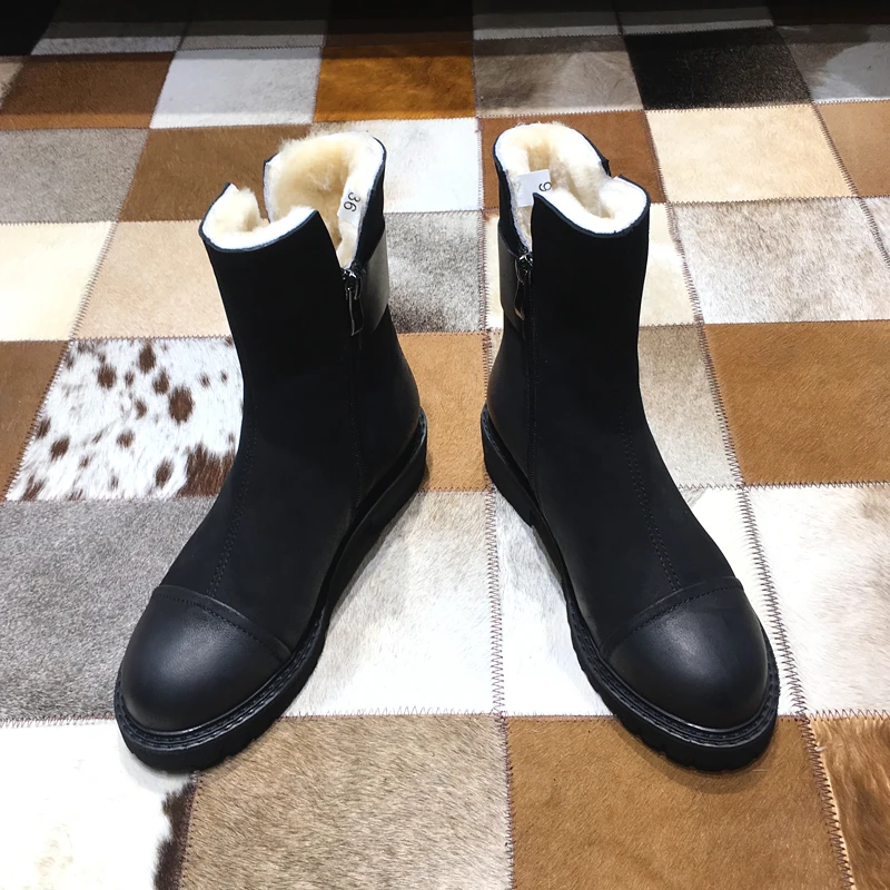 Зимние ботильоны из овчины женские зимние ботинки botas Mujer коллекция 2020 года