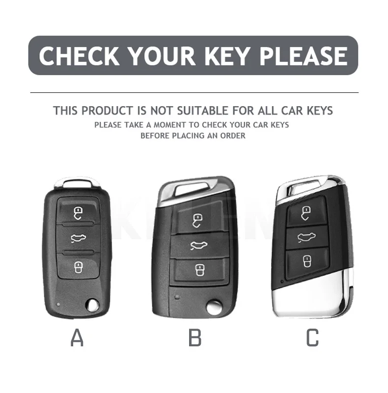 Custodia per chiave auto Shell Fob per VW Volkswagen Golf Polo Tiguan Magotan Passat Seat Leon Altea Ateca Skoda Kodiaq Superb Octavia - H893c88c1d7354fff8ae054d4576aed87s