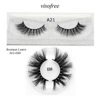 

2 pairs/lot visofree mink eyelashes faux cils Natural volume eyelashes make up lash extension E80 A21 lashes mink for beauty