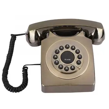 

Home Office Retro Landline Phone Bronze-Plated Multifunctional Desktop Telephone Home Telephone