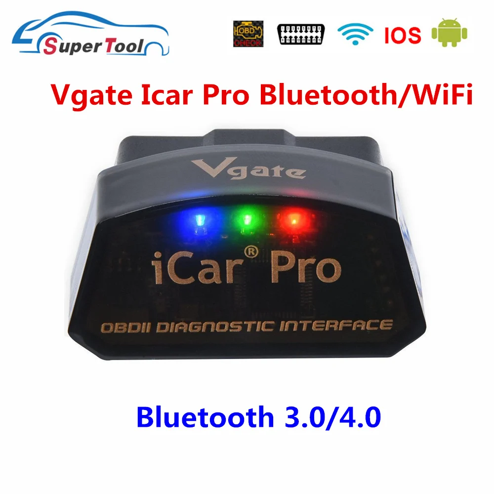 Автомобильный диагностический сканер OBD2 Vgate Icar Pro Bluetooth 3 0/4 0/Wi Fi для Android/IOS ELM 327