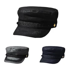 Женская Классическая кружевная армейская военная шляпа на пуговицах, хлопковые уличные шапки BDHAT0502