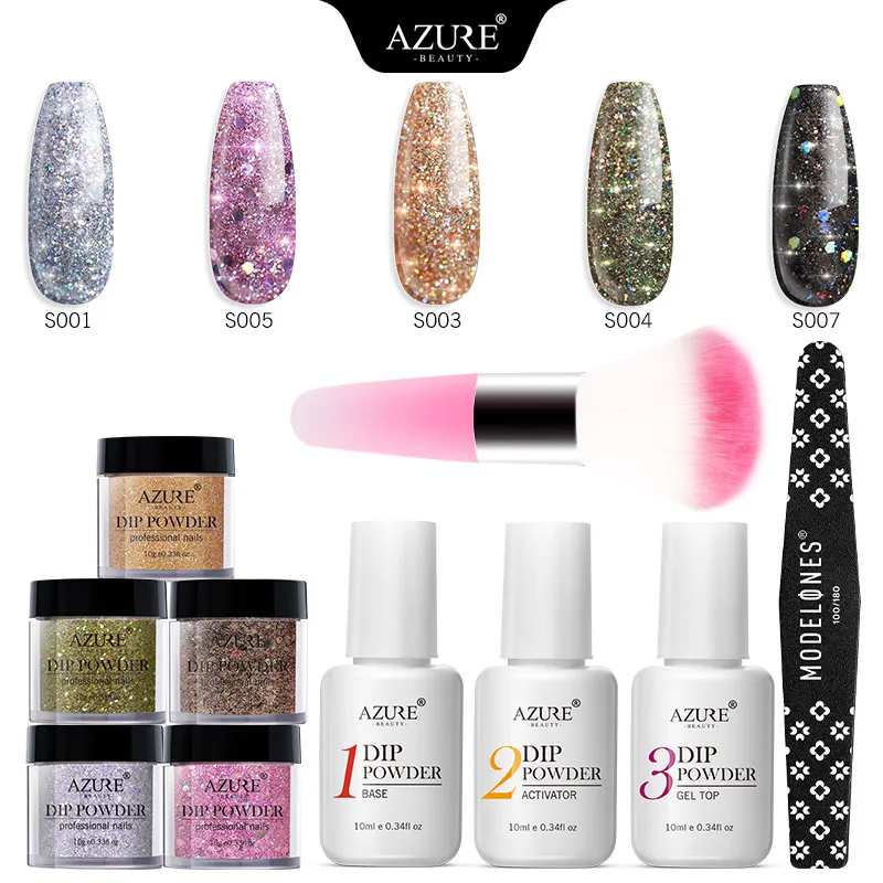 Azure Beauty 10Pcs/Lot Shiny Dipping Powder 59 Colors For Choose