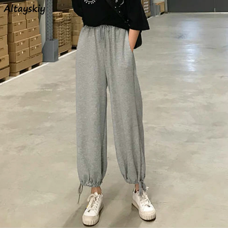 Wide Leg Pants Women 2020 Summer All-match Korean Leisure High Waist Chic Soft Lantern Female Capris Solid Loose Trendy Oversize Wide Leg Pants Women 2020 Summer All-match Korean Leisure High Waist Chic Soft Lantern Female Capris Solid Loose Trendy Oversize
