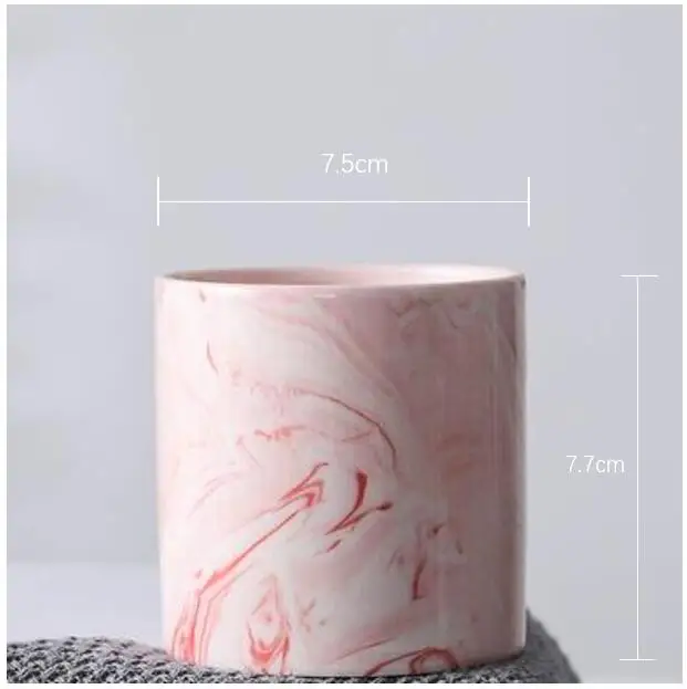 2-pink Мраморный узор мини маленький керамический цветочный горшок плантатор в скандинавском стиле зеленый цветочный горшок стол офисное украшение сада орнамент - Цвет: 2-pink