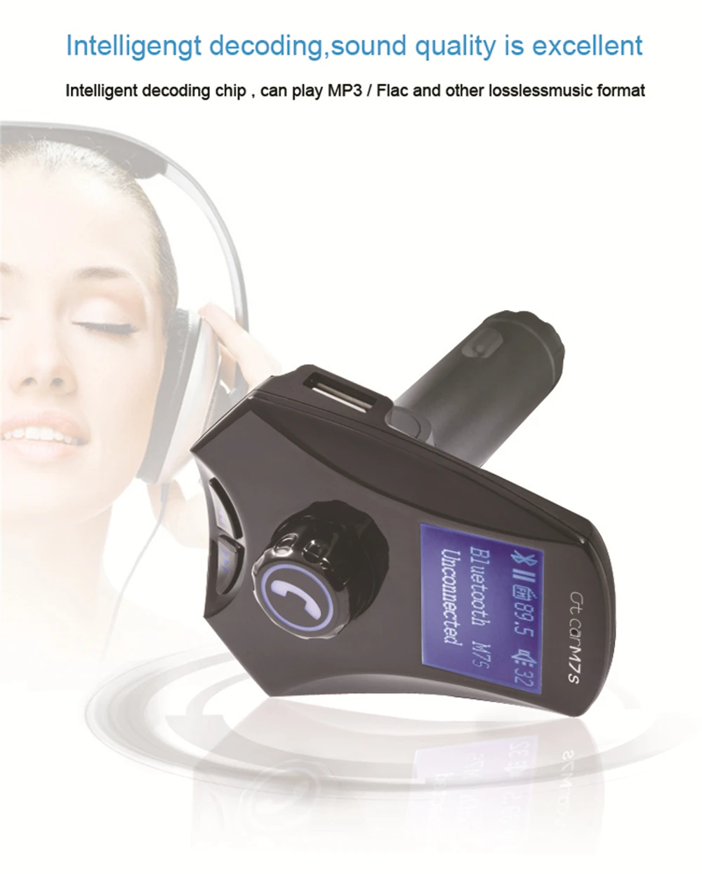 Беспроводной fm-передатчик Bluetooth автомобильный комплект MP3 плеер Aux модулятор громкой связи ЖК-дисплей USB TF автомобильное зарядное устройство с режимом эквалайзера