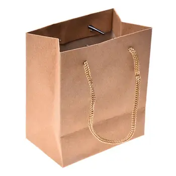 

10pcs Paper Gift Jewelry Party Bag Food Carrier Bags - Brown