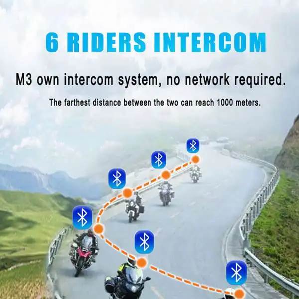 Maxto M3 мотоциклетный шлем для наушников группа 6 Riders Bluetooth и рекордер WIFI 1080P HD DVR