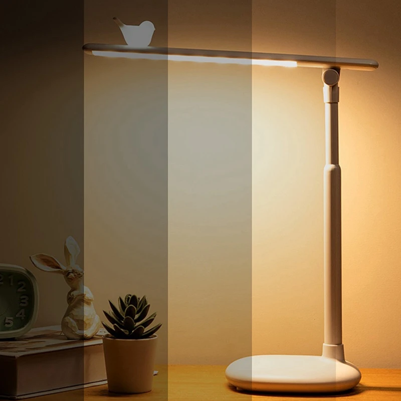Новая светодиодная настольная лампа для птиц, деловой офисный свет, пресс-контроль, светильник для защиты глаз, диммер, USB зарядка