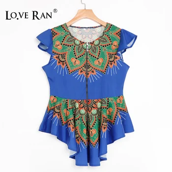 

Women's Printed Ethnic Sleeveless Tunic Blouses Zipper Elegant Ladies Tops 2020 Summer Fashion Female Blouse Plus Size 2XL