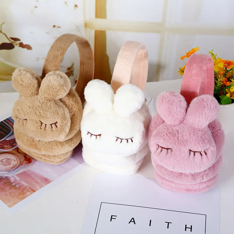 New plush children's earmuffs Warm earmuffs winter cute creative rabbit ear warmer ear bag