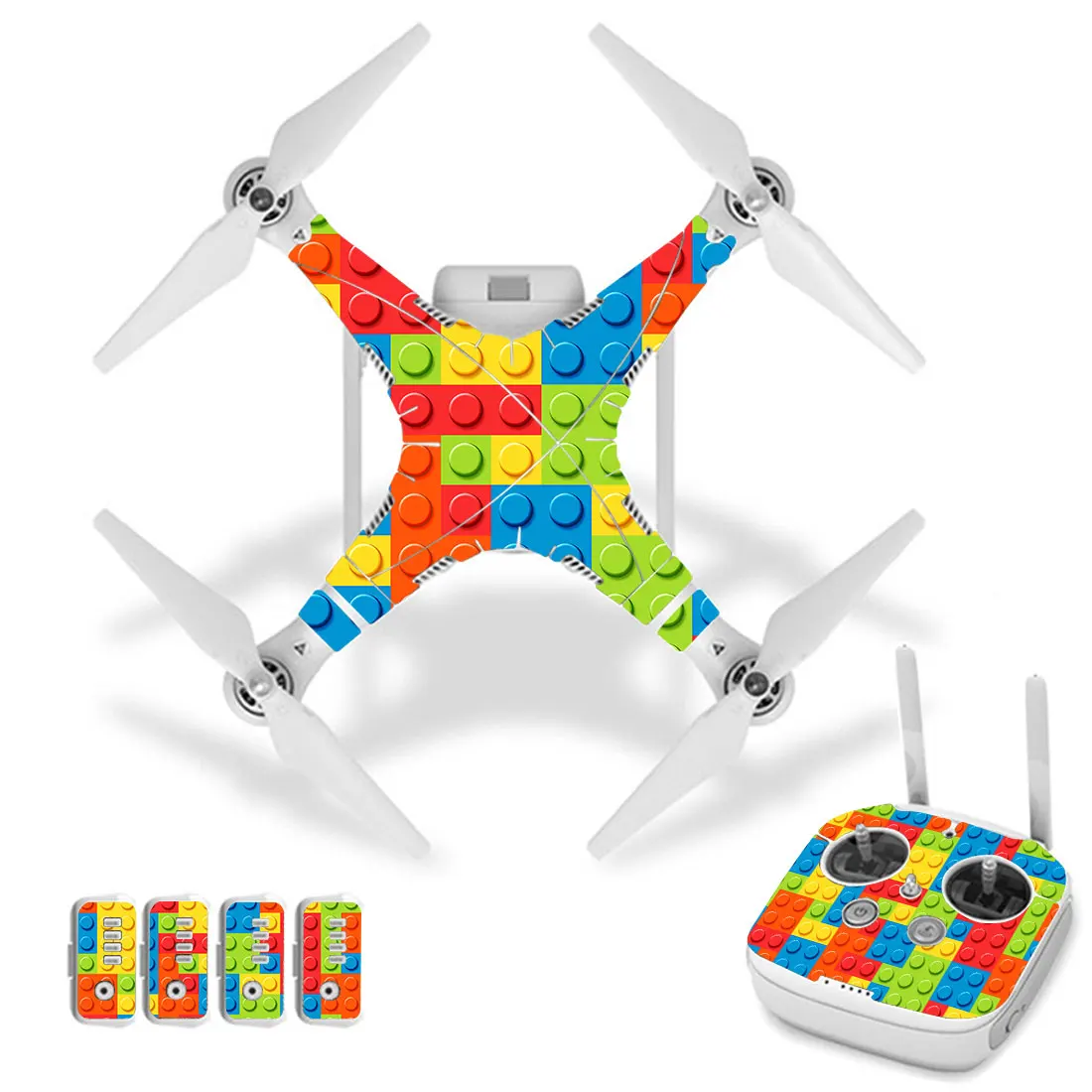 

Colorful Block Style Vinyl Skin Sticker for DJI Phantom 3 Drone And Remote Controller 0051