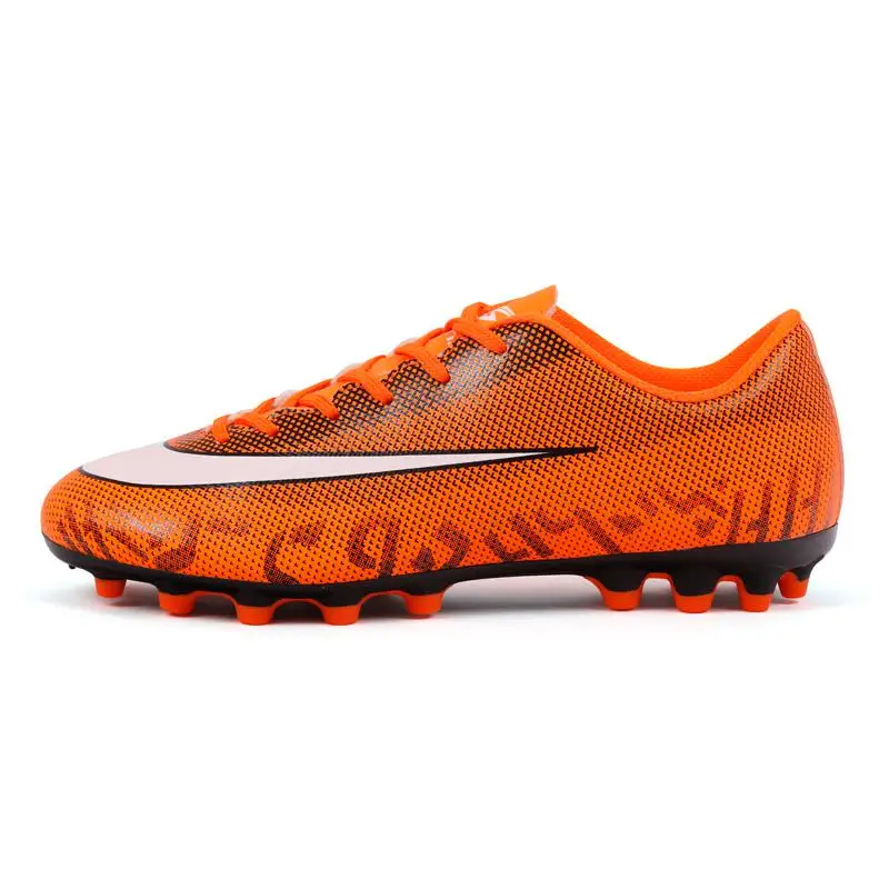 Профессиональные детские мужские длинные шипы, футбольные бутсы, кроссовки для улицы TF/FG, высокие бутсы, кроссовки для взрослых - Цвет: 32736 orange
