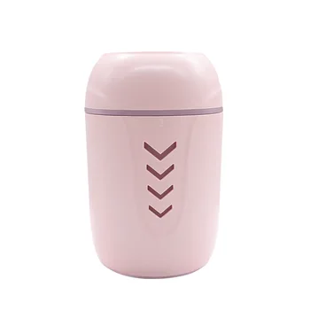 

3 In 1 200Ml Usb Air Humidifier Ultrasonic Press Switch Mini Humidifier With Led Light Mini Usb Fan Pink