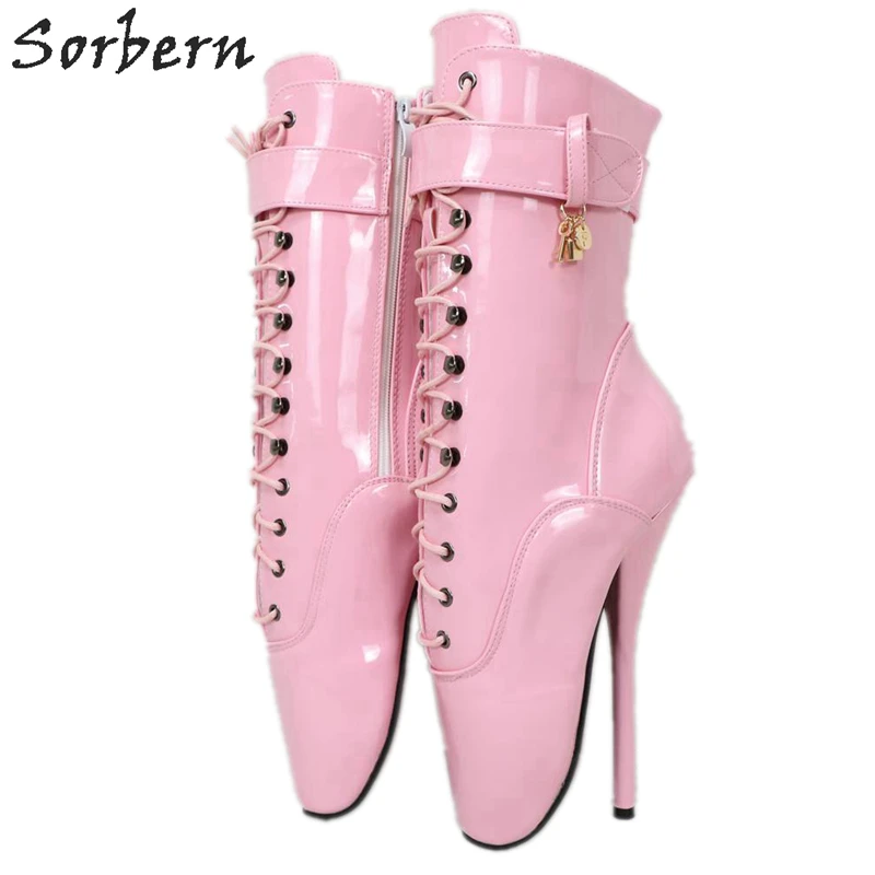 Sorbern Baby Pink Ankle Boots For Women 