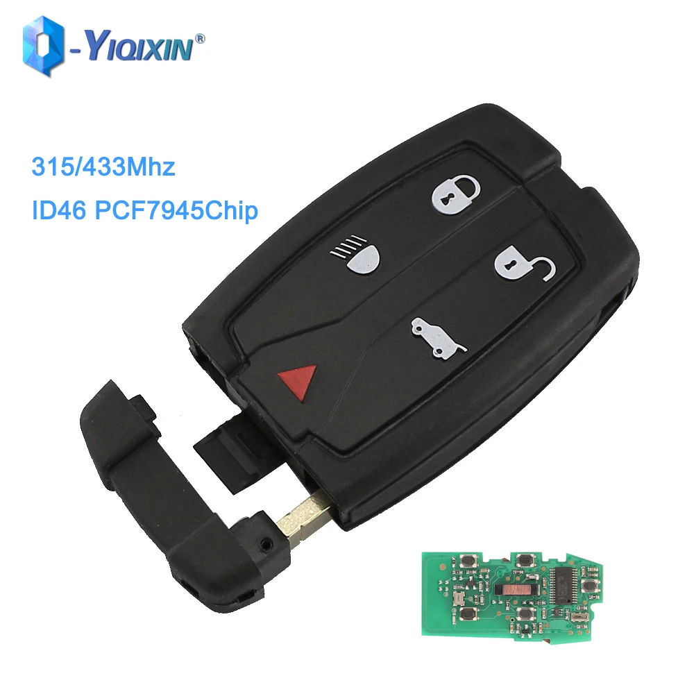 YIQIXIN 5 Button 315 433Mhz Smart Card Fob For Land Rover Freelander 2 Discovery Auto Control Car Remote Key ID46 PCF7945 Chip xnrkey 5 button car remote key 315 433mhz pcf7953 chip for land rover freelander 2 replacment smart card