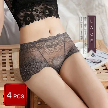

MEIYIYA Woman Underwear Pants Mid-Rise Lady Boxer Shorts Lace Sexy Ladies Breathable Underwear Women's Lace Lingerie