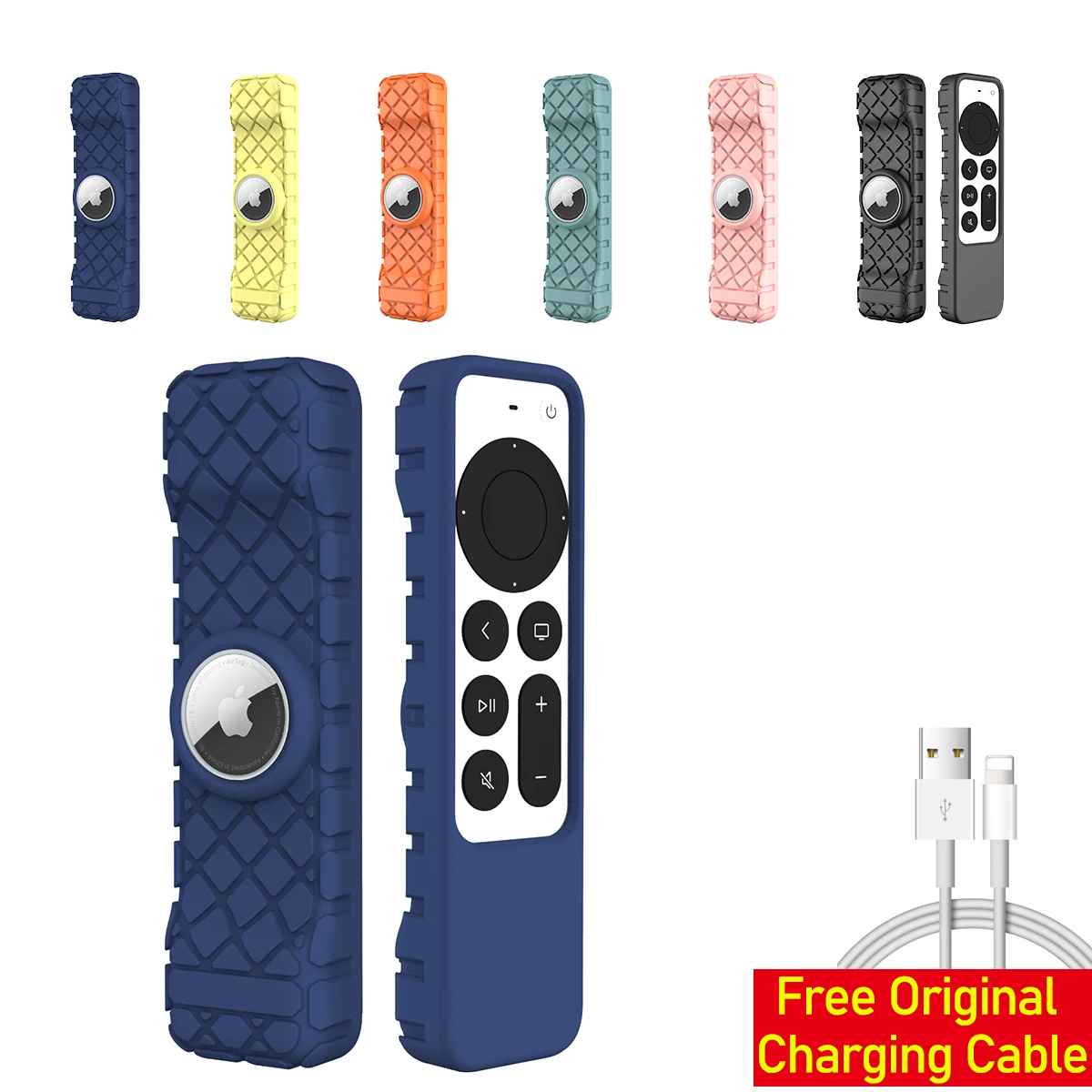 Anti-Lost Protective Case for Siri Remote 2nd Gen Cover for Apple 4K TV remote Durable Shockproof Cover with AirTag Holder