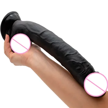 11inch Giant Black Flesh Huge Dildo Super Big Dick Anal Butt Large Dong Realistic Penis Female Masturbator Sex Toys for Women 4