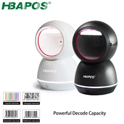 HBAPOS – Scanner de codes à barres 1D 2D, lecteur de codes QR, avec câble USB, détection automatique, matrice de données pour supermarché et bibliothèque de détail 