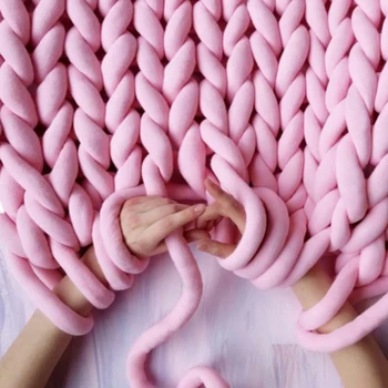 

New Year 500g Super Bulky DIY Hand Knitting Blanket Hats Warm Giant Thick Yarn Carpet Blanket