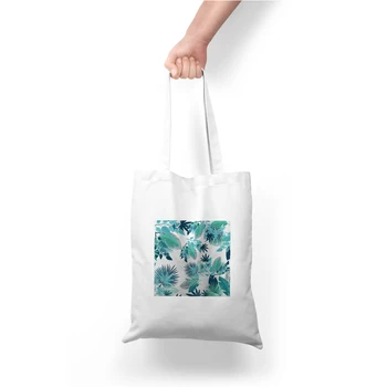 

Women Canvas Tote Ladies Casual Shoulder Bag Foldable Reusable Foliage Print Shopping Bags Beach Bag Female Cotton Cloth Handbag