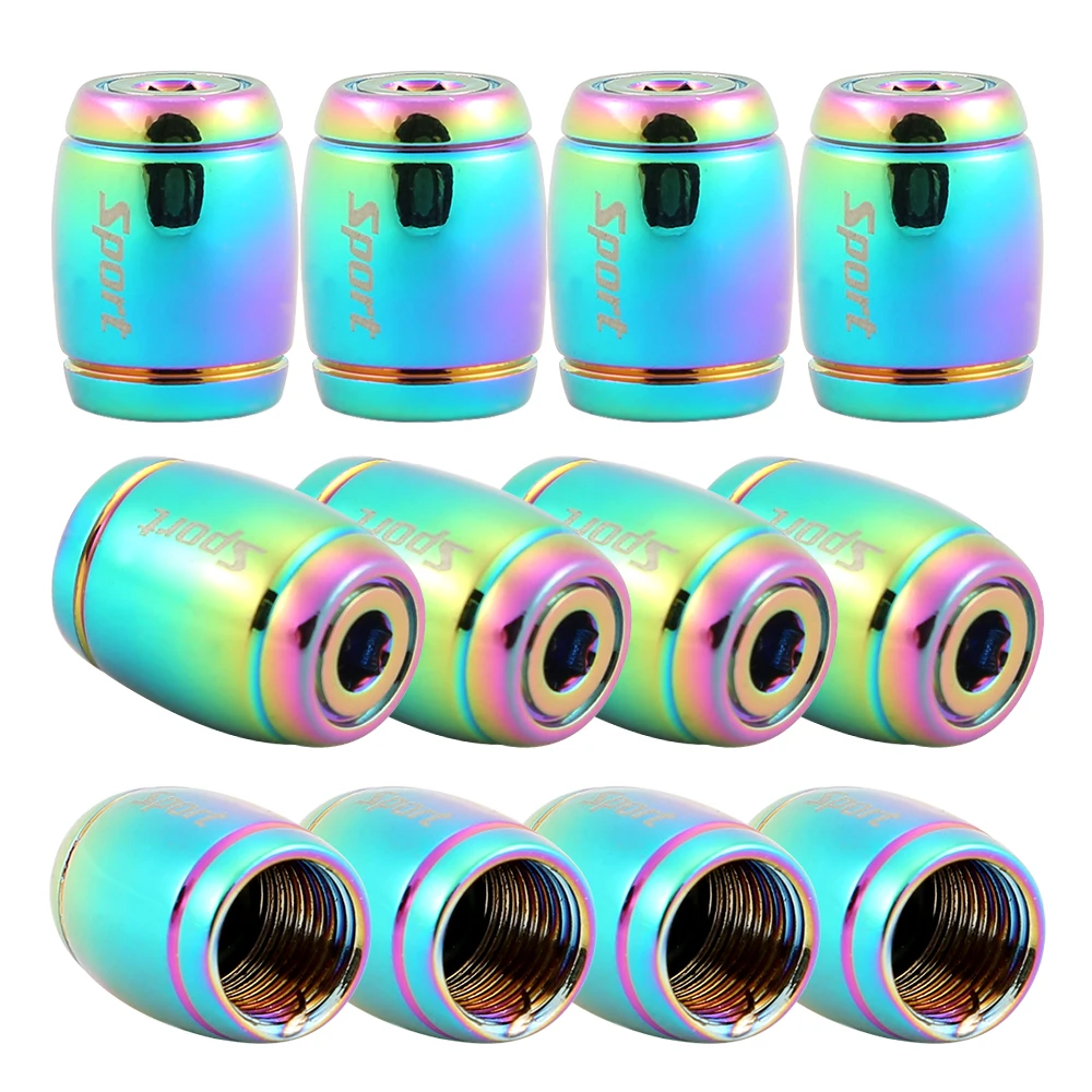 DSYCAR 1Set Fashion Zinc Alloy Anti-theft Sport Car Tire Valve Caps Wheel Tires Tire Stem Air Cap Airtight Cover for Car Styling