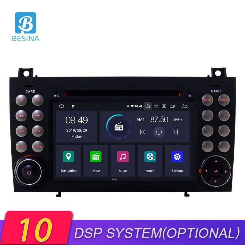Автомобильный DVD плеер Besina 1 Din Android 10 0 для MERCEDES BENZ C Class C200 C180 W204 GPS навигация Wi Fi