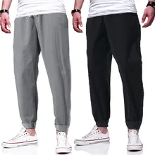 Мужские спортивные штаны, уличная одежда, штаны для фитнеса, одноцветные повседневные брюки с эластичной резинкой на талии, спортивные штаны для тренировок, спортивные штаны, Новинка