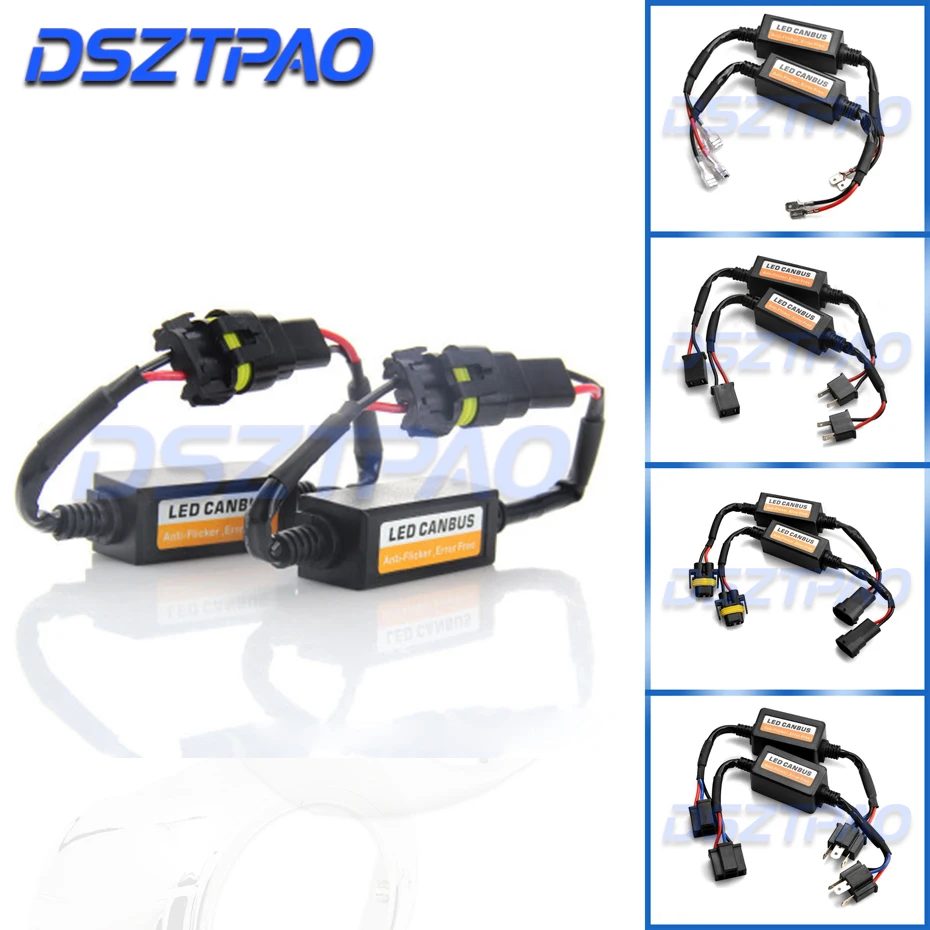 2 шт. H4 H7 H8 H11 9005 HB3 9006 HB4 светодиодный лампы декодер резистор 50w Canbus Ошибка