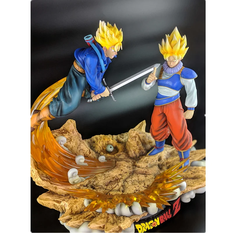 Dragon Ball Z Saiyan Statue Torankusu trunks VS Son Goku GK полноразмерная портретная резиновая фигурка героя Коллекционная модель игрушки Q978