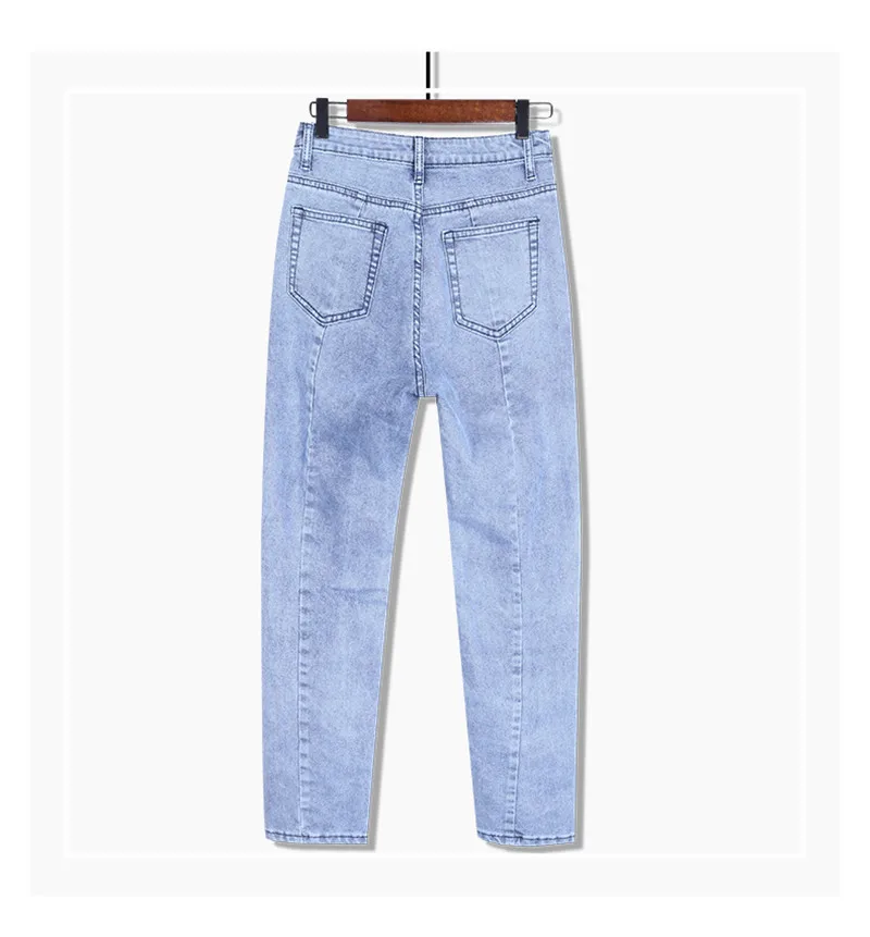 zara jeans 2020 fashion oversize women's jeans spring slim denim pencil pants plus size XL-8XL casual trousers female high-rise jeans G916 chrome hearts jeans