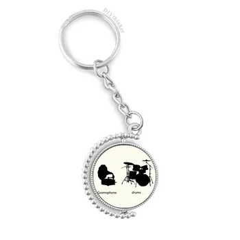 

Drum Kit Energy Pattern Rotatable Key Chain Ring Keyholder