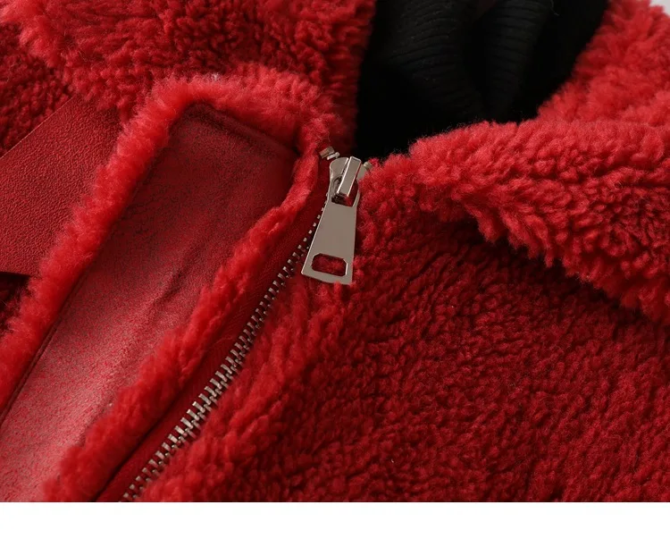 New Winter Sheep Fur Long Jacket Women Solid Teddy Fluffy Leather Coat High Quality Designer Moto Outerwear Thickening Overcoat