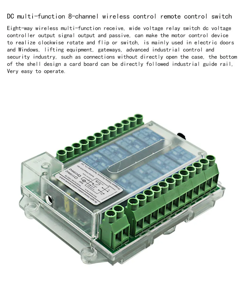 universal wireless remote control switch dc12v 10a  8 channel remote control relay remote switch