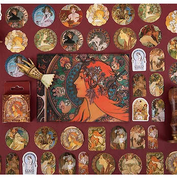 

46pcs/box Marking vintage Office School kids supplies sticker Seal paste (ss-199)