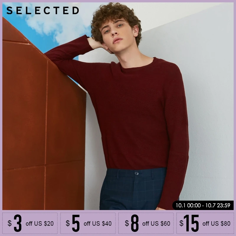 

SELECTED Men 100% Cotton Round Neck Knitted Sweater | 418324527