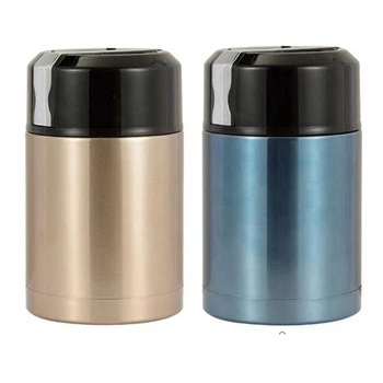 

2pcs Stainless Steel Insulation Lunch Box for Hot Food with Containers 1000Ml Thermo Mug - Gold & Blue