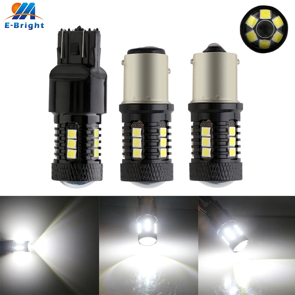 2 шт. работающего на постоянном токе 12 В в белый 3030 21 SMD P21W 1156 BA15S светодиодные лампы