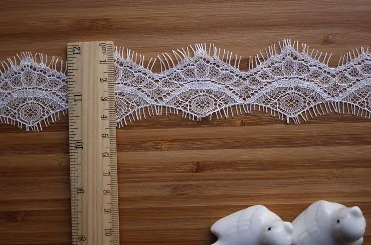 15 м/лот кружево с ресничками Ткань DIY декоративная Высококачественная мягкая Белая нейлоновая ресницы отделка кружевом свадебное платье ткань RS2545 - Цвет: off white