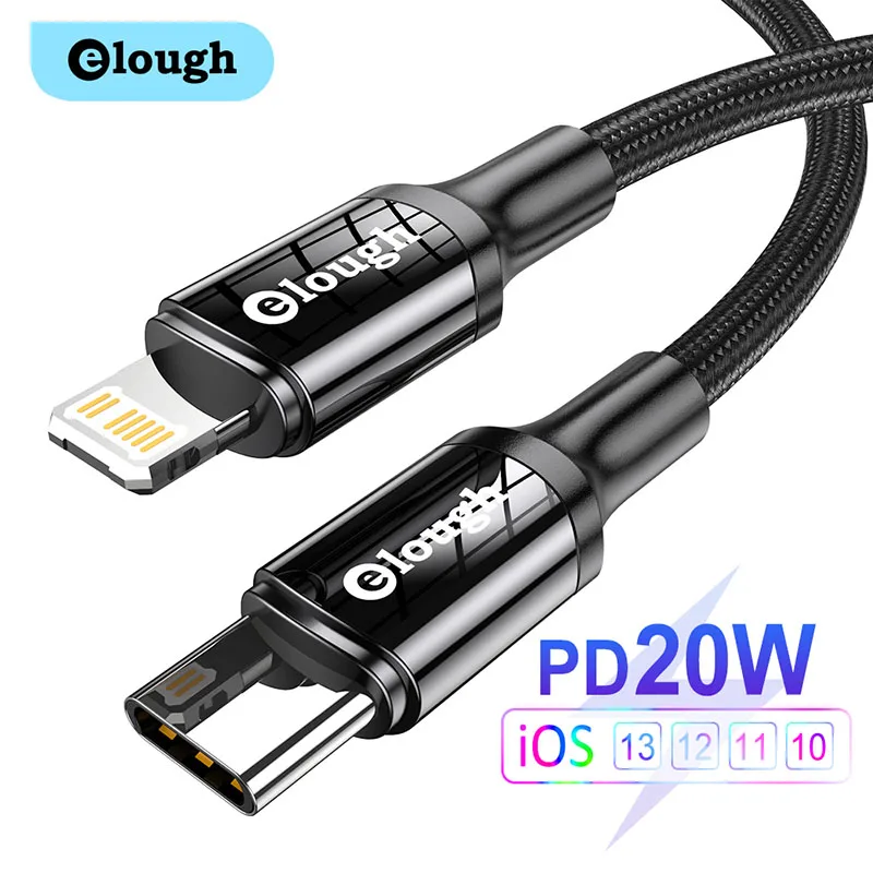 Кабель зарядный Elough USB C 20 Вт для iPhone 13/12/11 Pro Max/XR/8 |