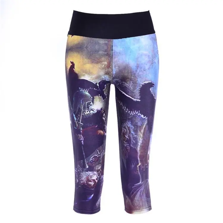 

Hot Selling New Arrival Digital Printing Dapeng Wings High-waisted Buttock Lifting 7 Points Sports WOMEN'S Pants Ty7slgs-1074