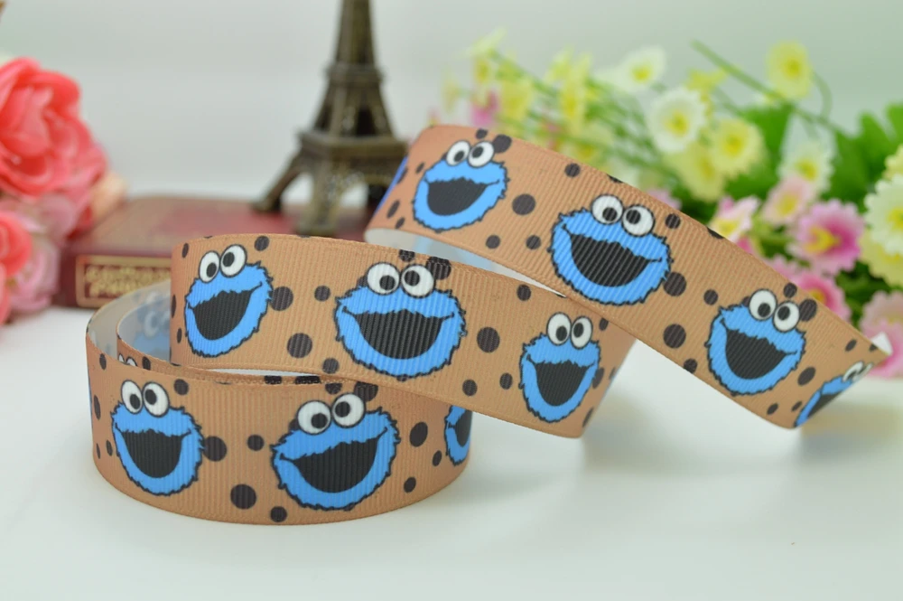 7/" 22 mmcartoonPrinted корсажная лента для волос с бантом DIY ручной работы оптом настройки 50YD