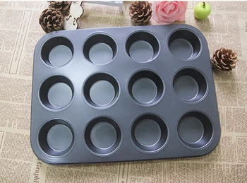 

1PC Bakeware Muffin Cake Baking Pan 6/12 Holes Cupcake Mold Non Stick Baking Dishes Carbon Steel Oven Trays Pastry Tool JC 0524