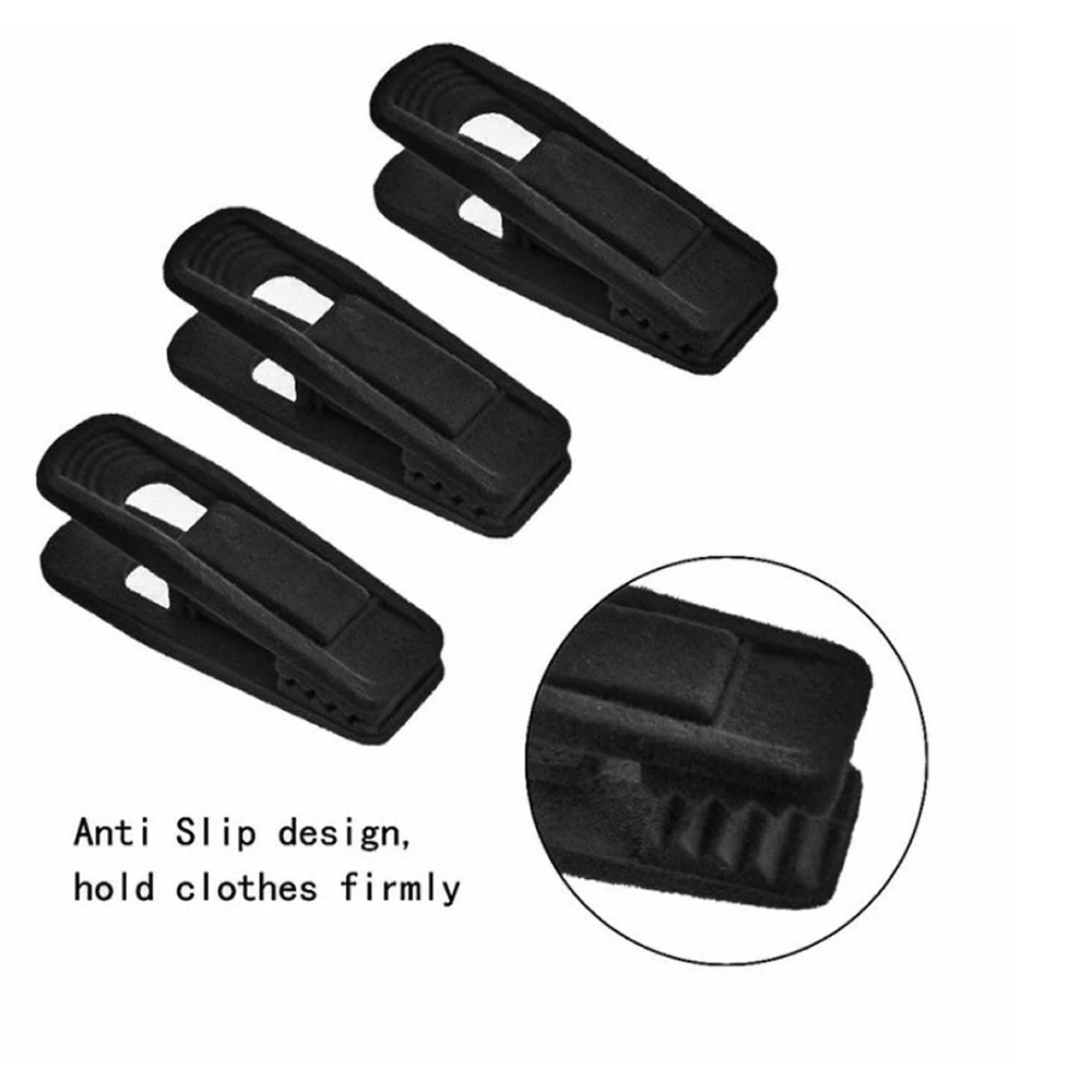 20 Pieces Velvet Hangers Clips Strong Finger Flocked Clip Use With Slim-line Clothes Windproof Hook Clothespins