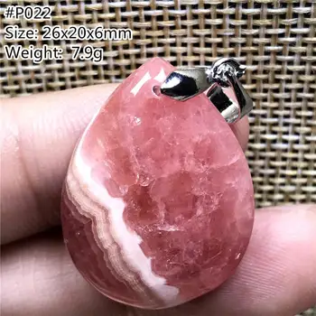 

Genuine Natural Red Rhodochrosite Pendant For Woman Lady Man Crystal Beads Silver Argentina Water Drop Gemstone Jewelry AAAAA