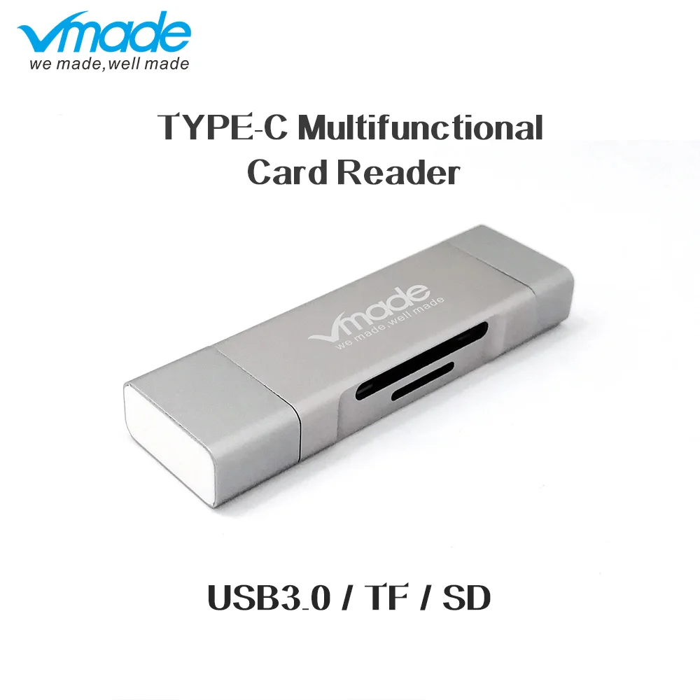 Lector de tarjetas de memoria inteligente tipo C, USB 3,0, TF/Micro SD, OTG