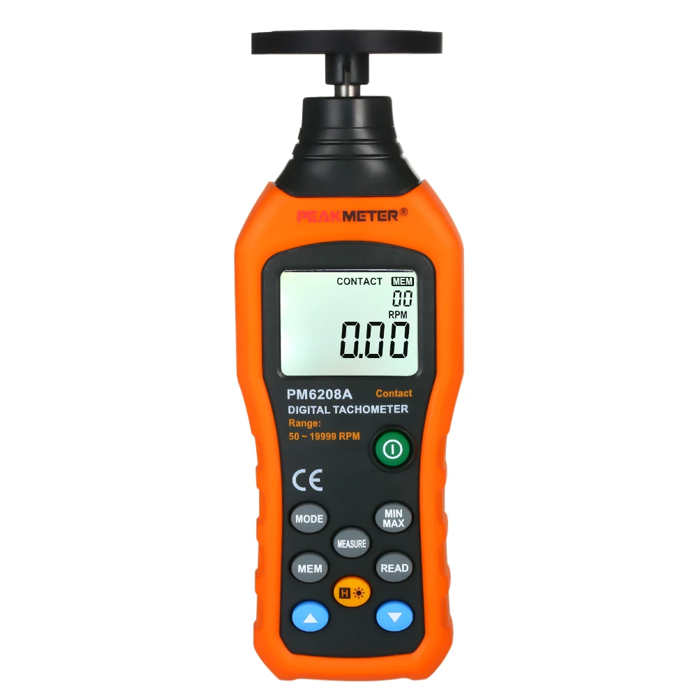 Peakmeter Digital Tachometer Handheld Contact Motor Tachometer Lcd