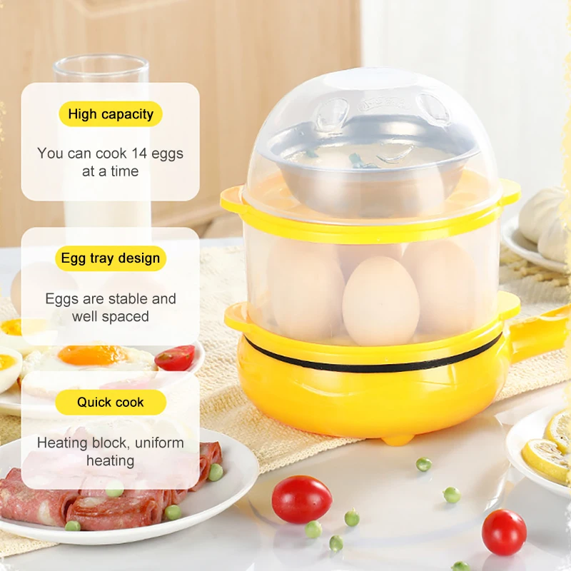 Egg Cooker For Breakfast Multifunction Mini Electric Egg Omelette Cooker 220v Non-stick Frying For Pan Steak Egg Sausage Machine 5